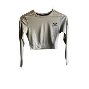 Adidas Skateboarding Long Sleeve Crop Top Size S Gray Mesh Climacool T-Shirt